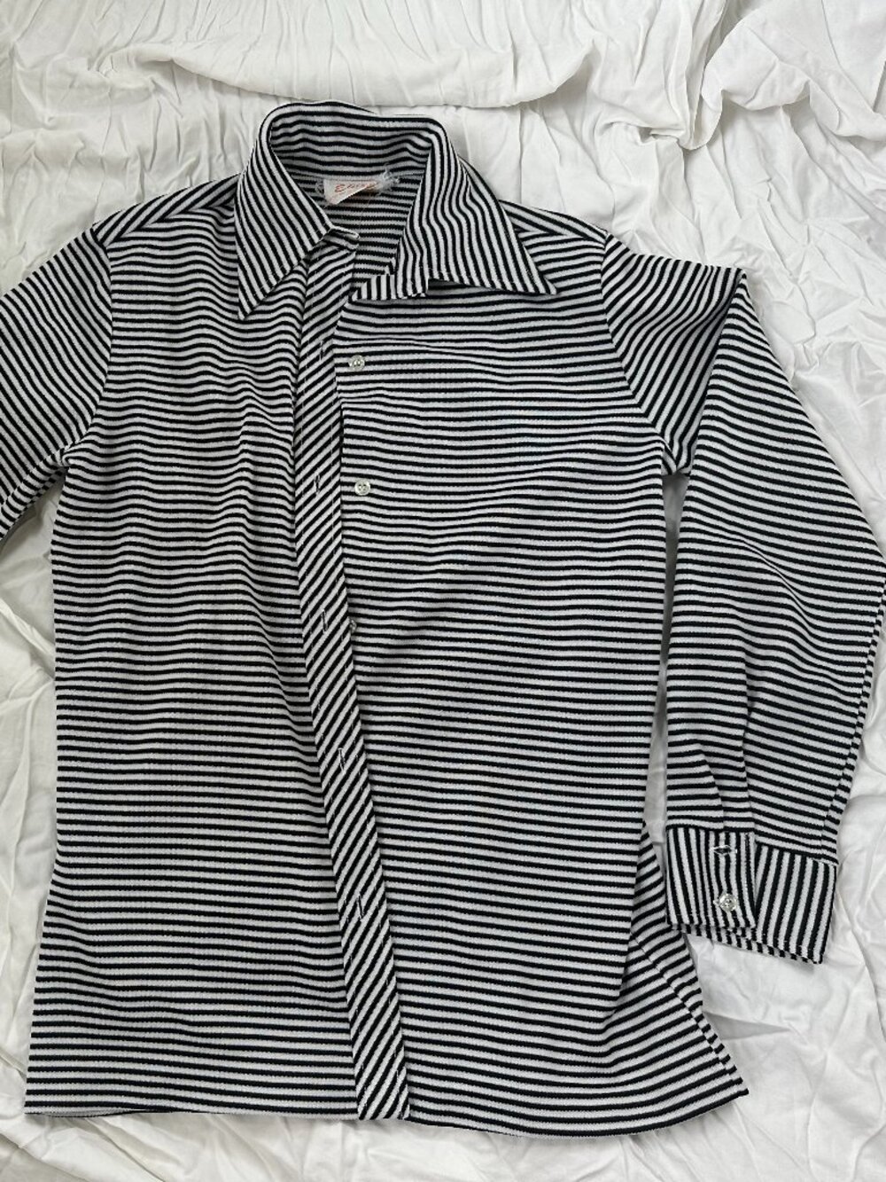 Vintage B&W striped 70s blousse